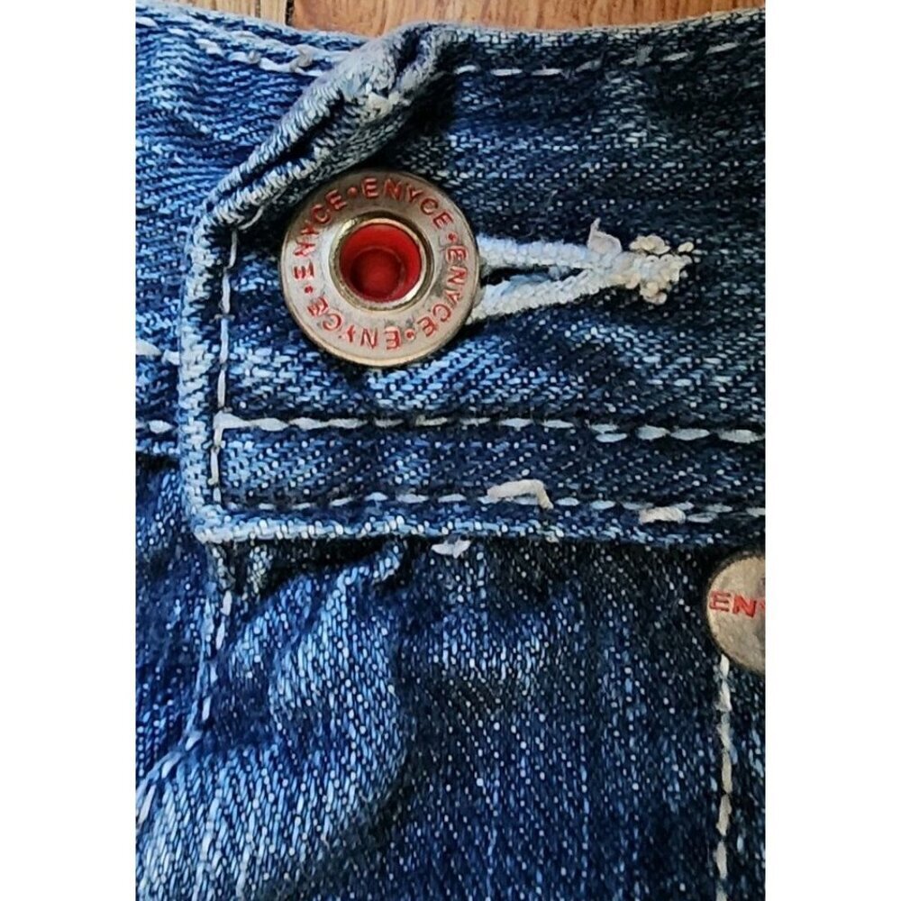 Vintage Y2K Enyce Jeans Wide Leg Baggy Hip Hop 44 x 32 Embroidered Blue Denim - Picture 5 of 16